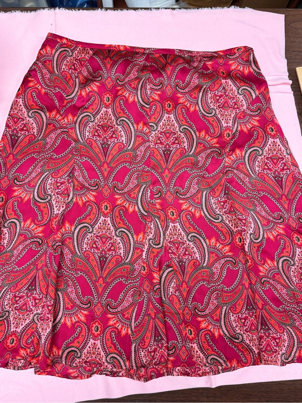 Ann Taylor Pink Paisley Print Skirt